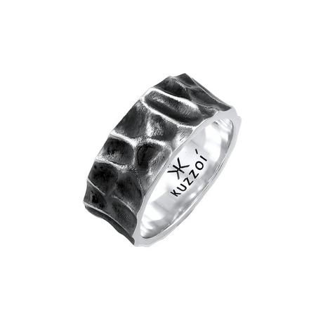 Kuzzoi  Ring  Bandring Geschmiedet Used Look 925 Silber 