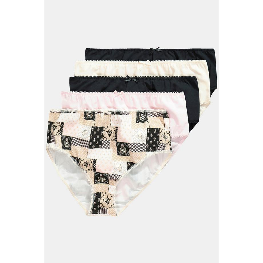 Ulla Popken Midislips 5er-Pack Mustermix Uni  