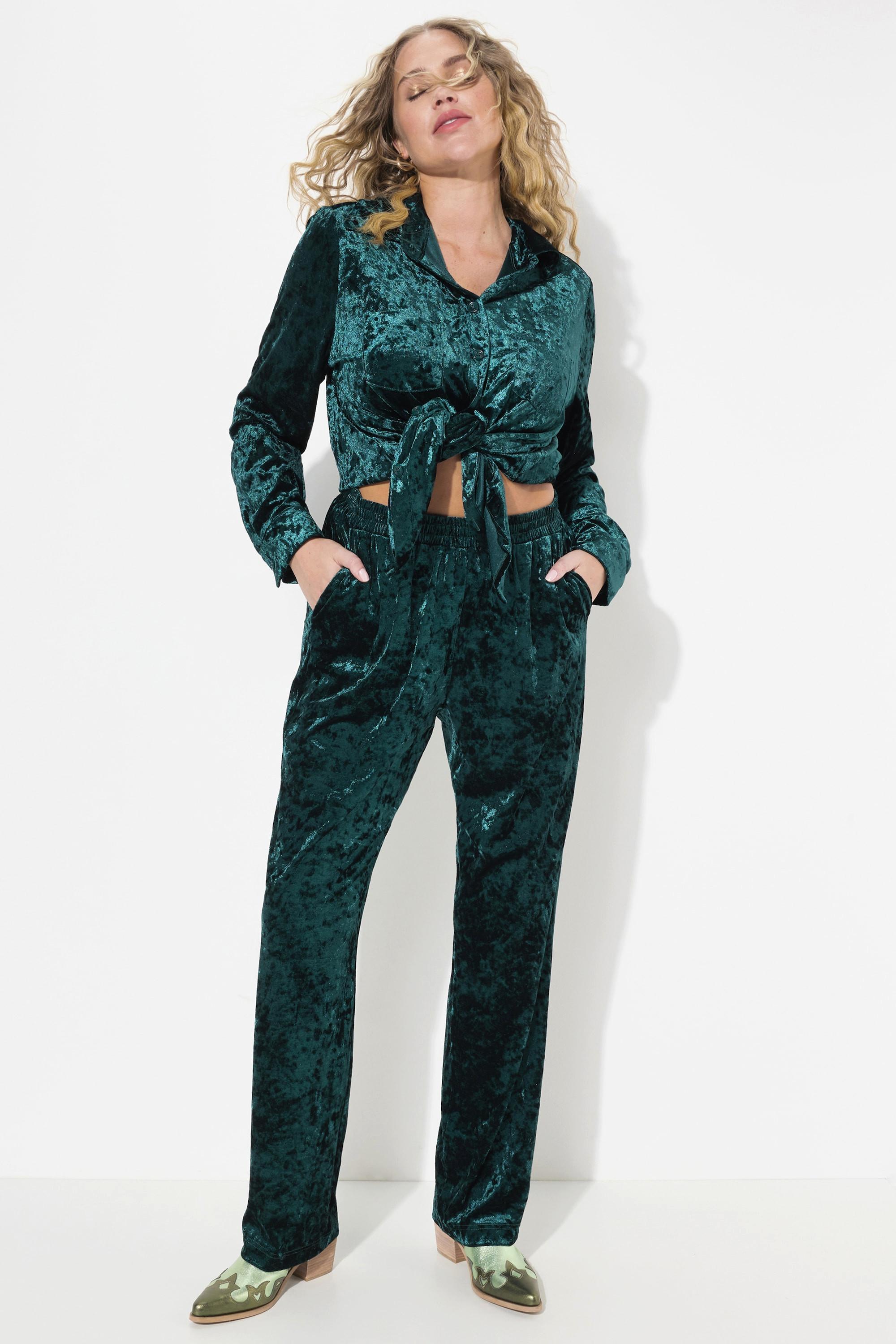 Ulla Popken Pantaloni in velluto Ruby gamba dritta  