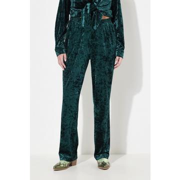 Pantaloni modello Ruby in velluto operato con cintura elastica e taglio della gamba dritto