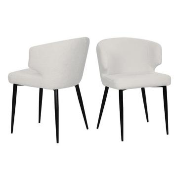 Chaise avec accoudoirs Dayspring blanc (set de 2)