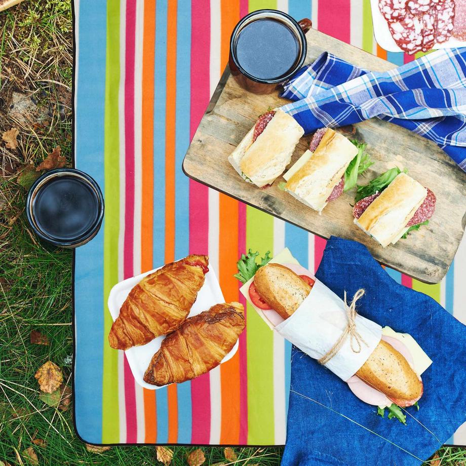 Northix  Picknickdecke 200 x 200 cm gestreift 