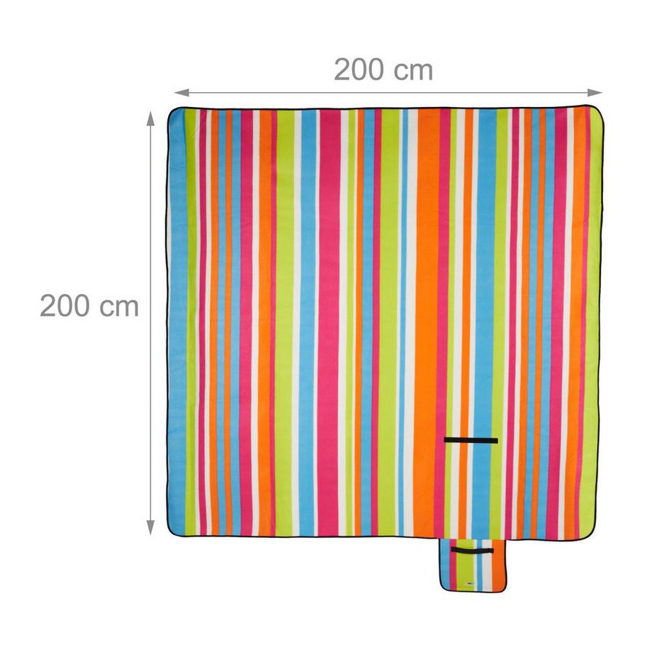 Northix  Picknickdecke 200 x 200 cm gestreift 