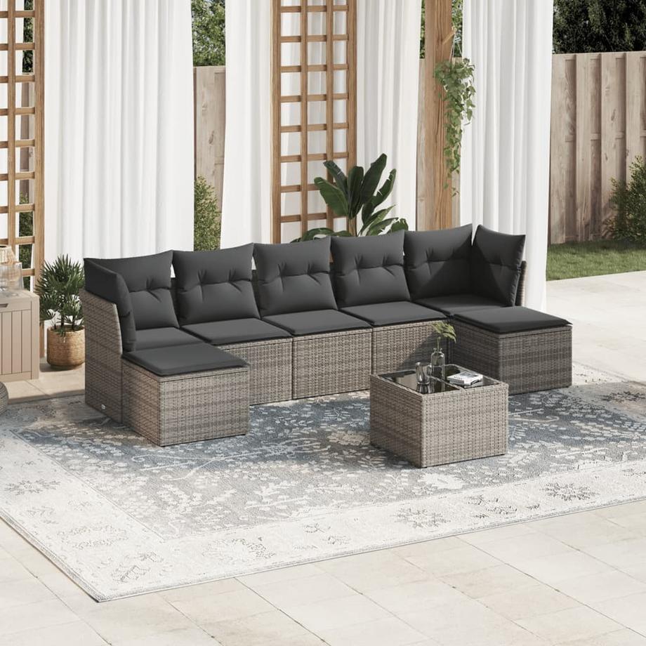VidaXL set divano da giardino Polirattan  