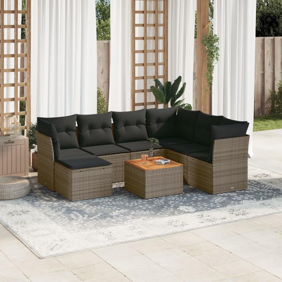 VidaXL Ensemble de canapés de jardin rotin synthétique  