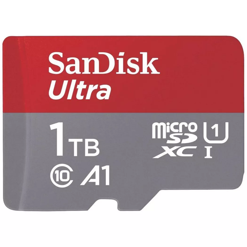 SanDisk -  MicroSDXC Mobil Ultra 1TB 150MB/s UHS-I Adatt, Rosso Multicolore, 1 TB