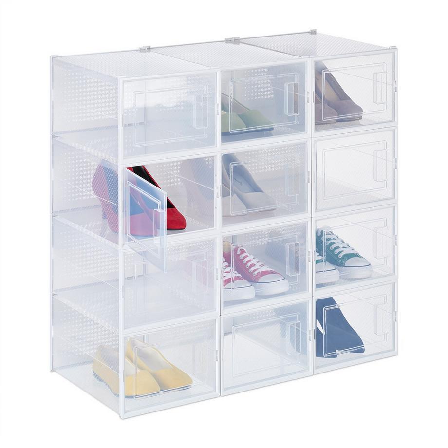 Boîtes de rangement pour chaussures, lot de 12