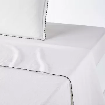 Drap plat lin lavé