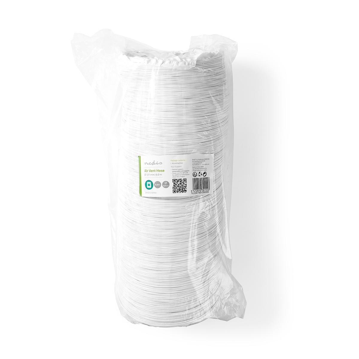 Nedis Luftauslassschlauch PVC | 127 mm | 6,00 m | Geeignet für: Belüftung / Wäschetrockner | Weiß  