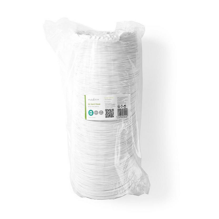 Nedis Luftauslassschlauch PVC | 127 mm | 6,00 m | Geeignet für: Belüftung / Wäschetrockner | Weiß  