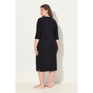 Ulla Popken Chemise de nuit Empiècement dentelle Col V Manches 3/4  