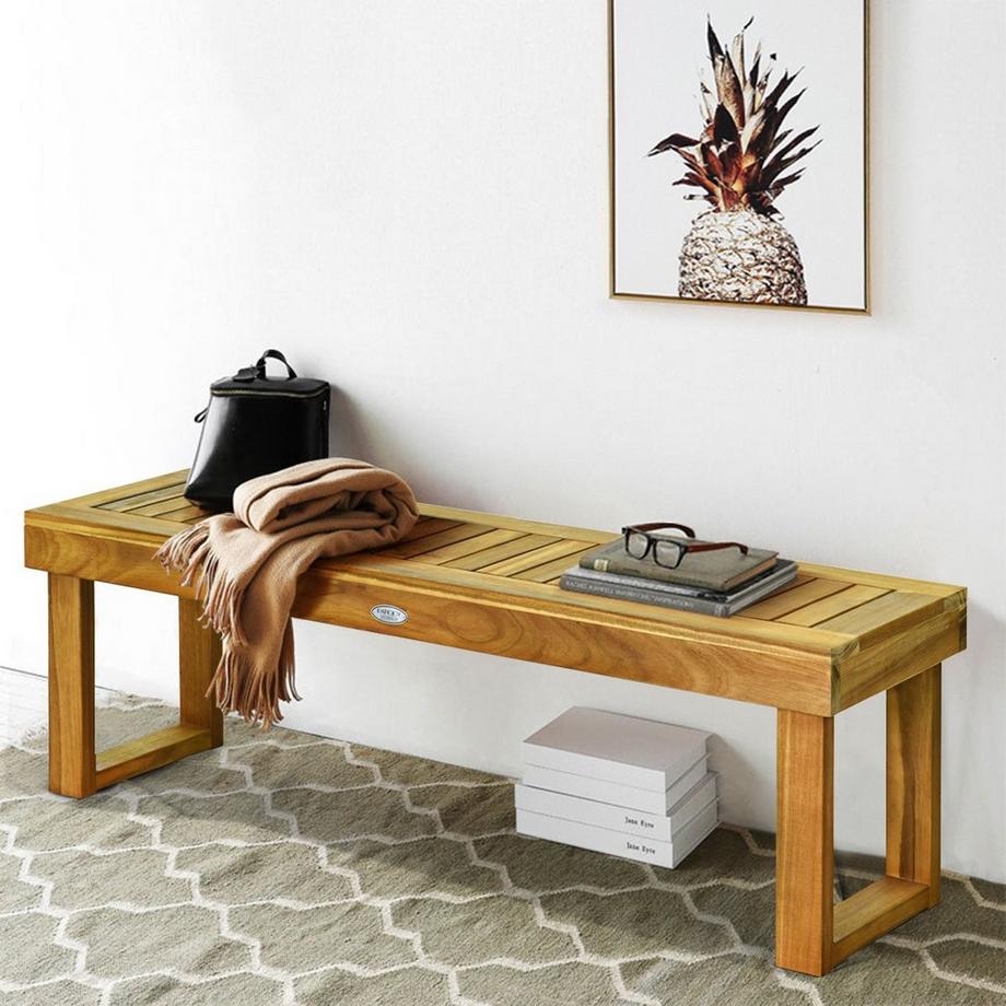 Banc de jardin en bois, capacité de charge de 320 kg