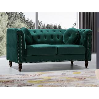 Vente-unique Sofa 2-Sitzer - Samt - Grün - TURNER  