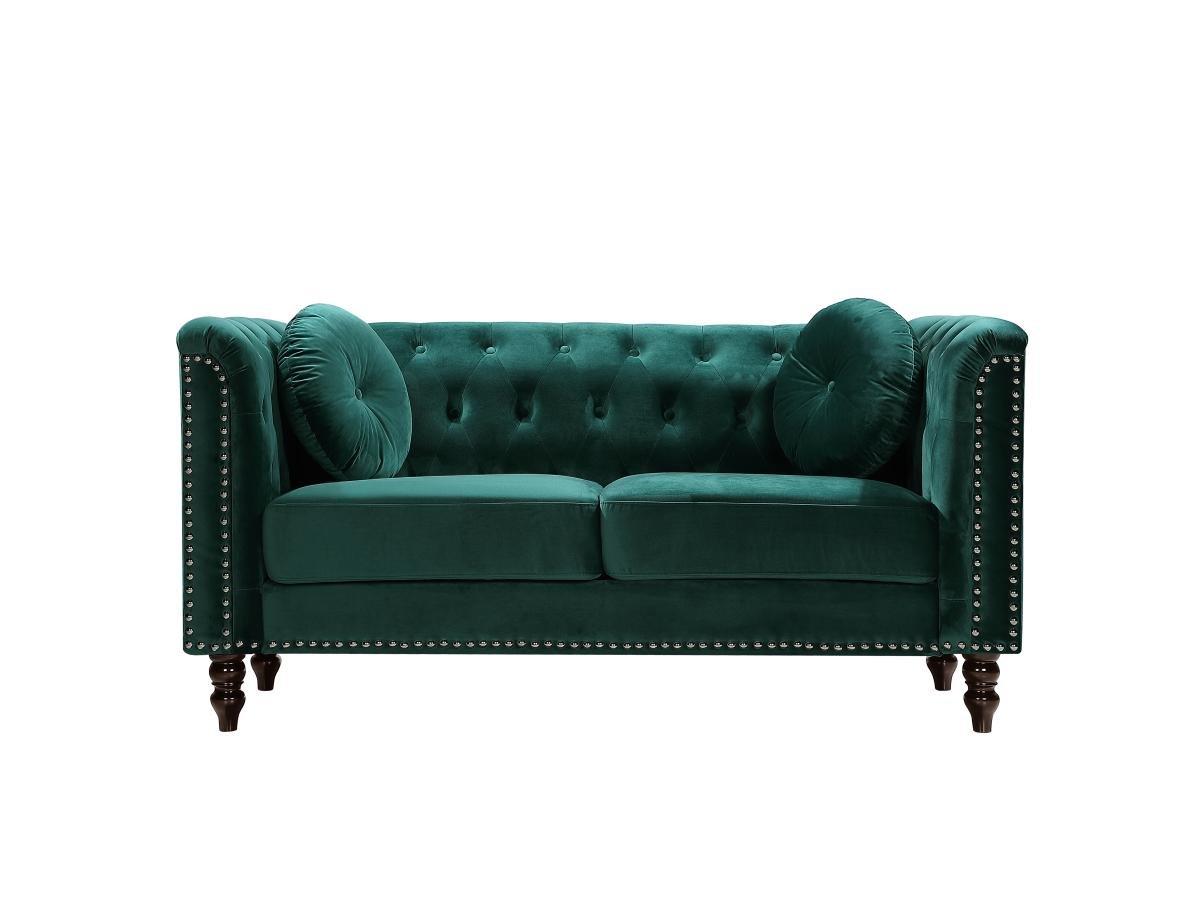 Vente-unique Sofa 2-Sitzer - Samt - Grün - TURNER  