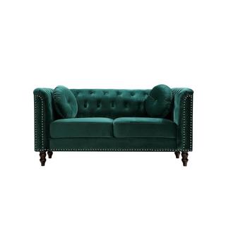 Vente-unique Sofa 2-Sitzer - Samt - Grün - TURNER  