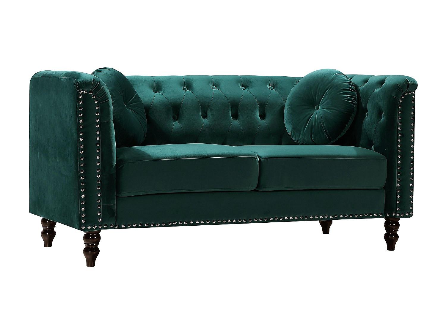 Vente-unique Sofa 2-Sitzer - Samt - Grün - TURNER  