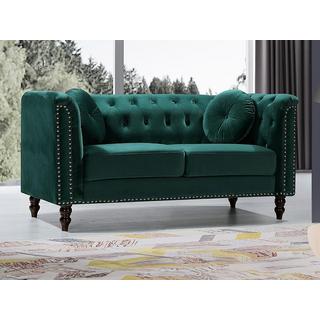 Vente-unique Sofa 2-Sitzer - Samt - Grün - TURNER  