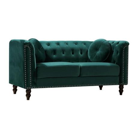 Vente-unique Sofa 2-Sitzer - Samt - Grün - TURNER  