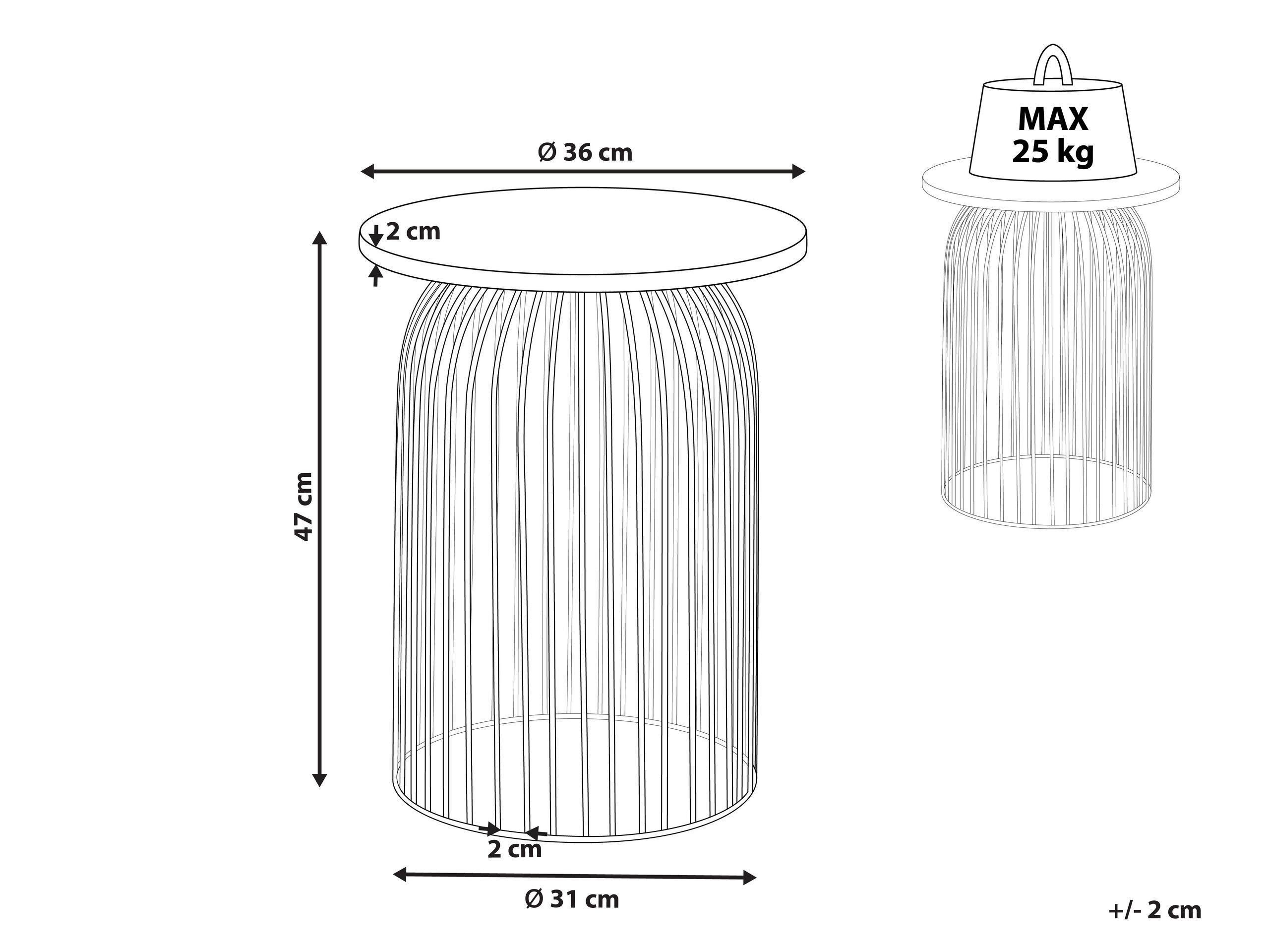 Beliani Table d'appoint en Manguier Moderne WILLS  