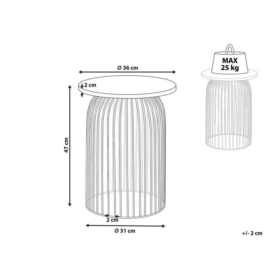 Beliani Beistelltisch aus Mangoholz Modern WILLS  
