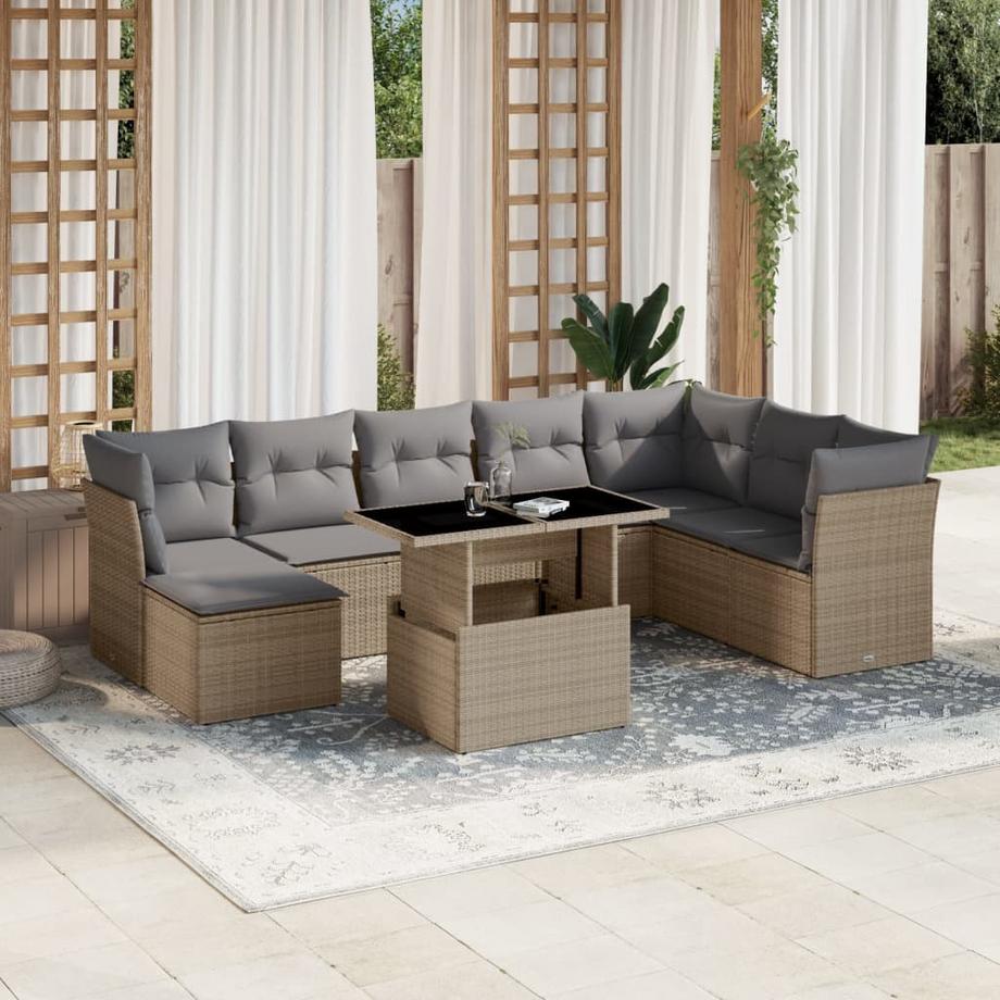 VidaXL set divano da giardino Polirattan  