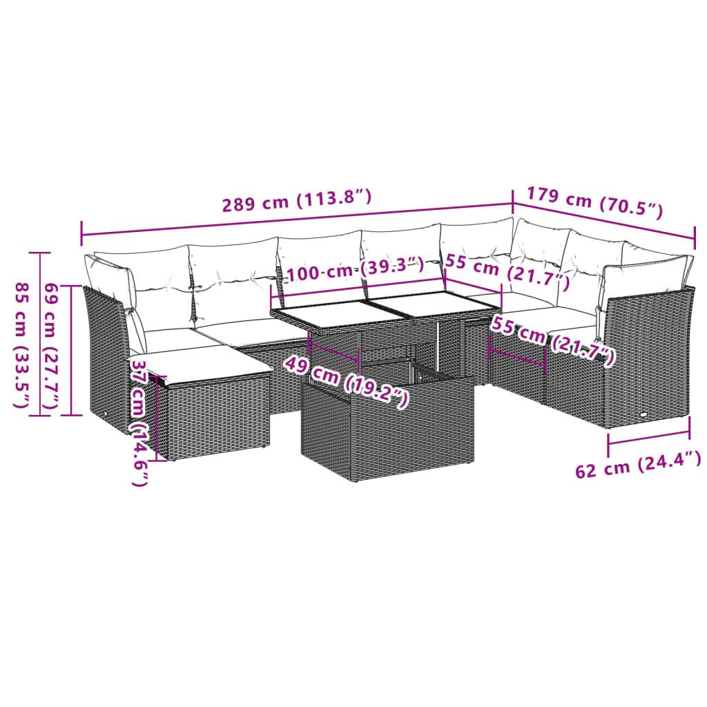 VidaXL Ensemble de canapés de jardin rotin synthétique  