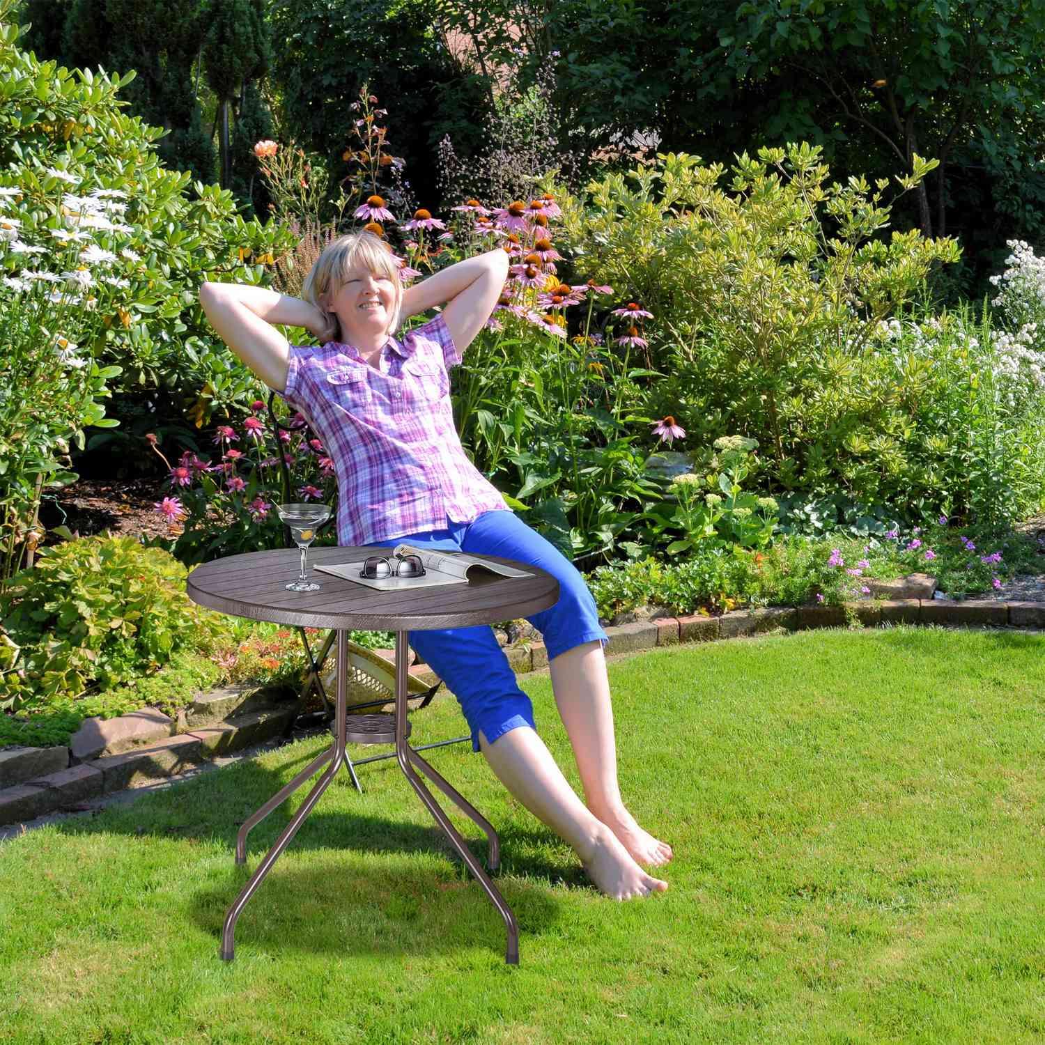 Northix Table de jardin ronde  