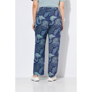 Ulla Popken Rose Paisley Gamba Larga Crêpe Pantaloni  