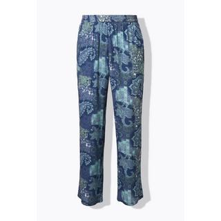 Ulla Popken Rose Paisley Gamba Larga Crêpe Pantaloni  