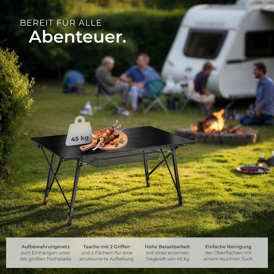 Tectake  Table de camping en aluminium Bastian pliables 