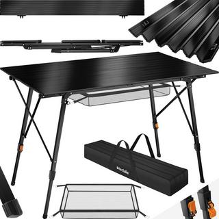 Tectake  Table de camping pliante Bastian en Aluminium, réglable en hauteur 