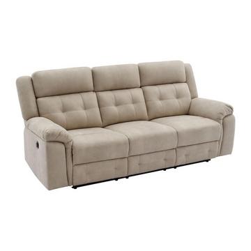 Divano 3 posti relax elettrico in Microfibra Beige - ORTIANO