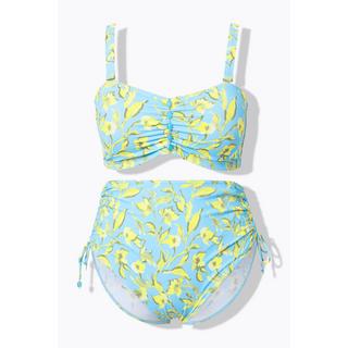 Ulla Popken Bikini à bretelles réglables rubans fantaisie imprimé fleurs  