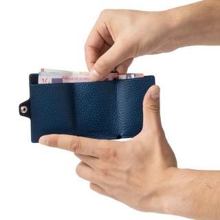 ZNAP  ZNAP Geldbörse Leder genarbt Blau für 12 Karten 