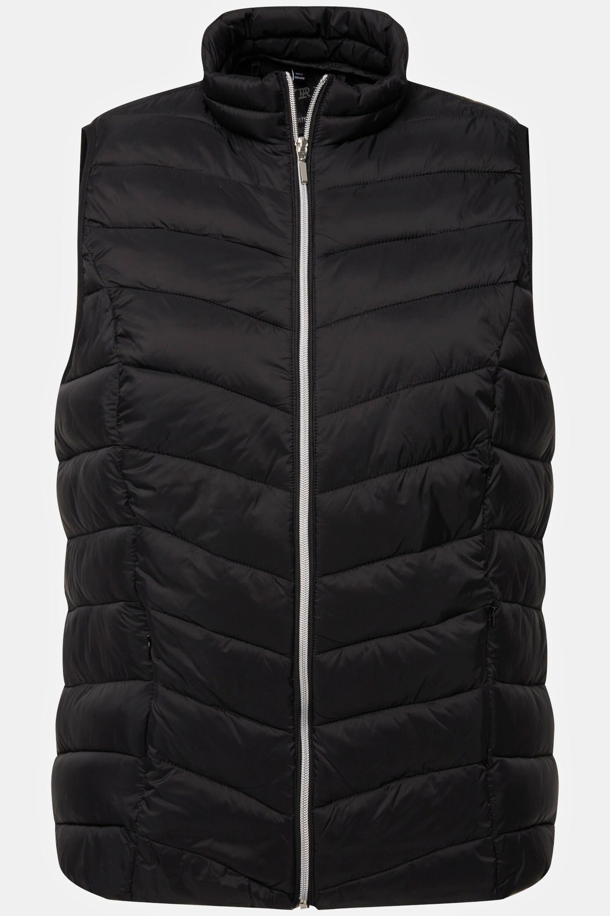 Ulla Popken Gilet Trapuntato Idrorepellente Collo Alto  