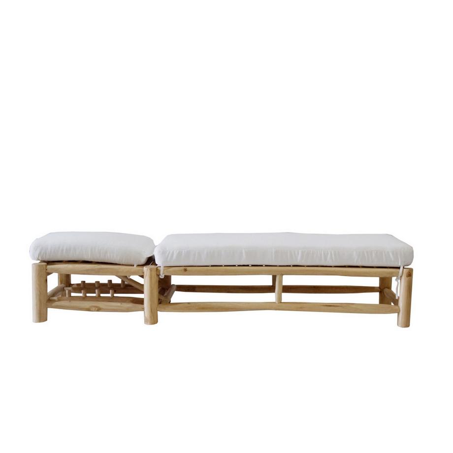 mutoni Chaise longue de jardin Verdezza nature blanc  