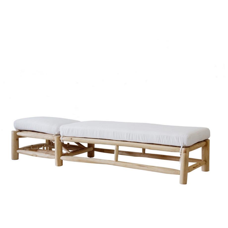 mutoni Chaise longue de jardin Verdezza nature blanc  