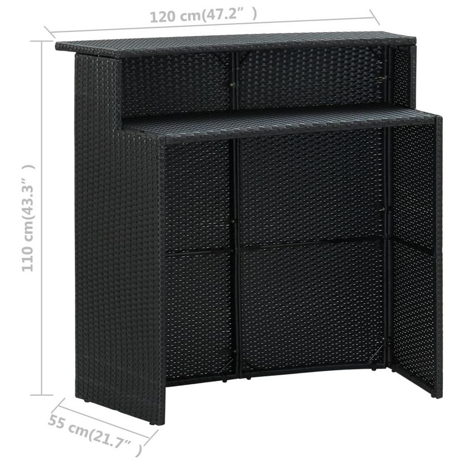 VidaXL Garten-bar set poly-rattan  