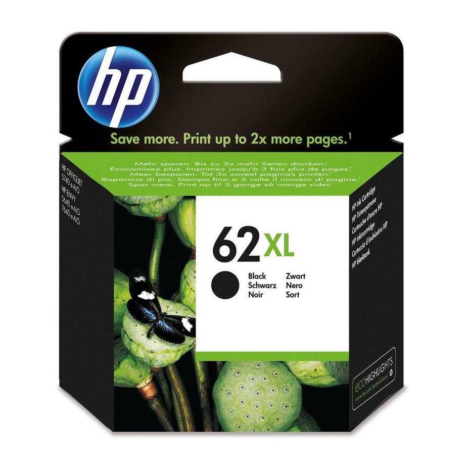 HP  62XL Schwarz Original Tintenpatrone mit hoher Reichweite 
