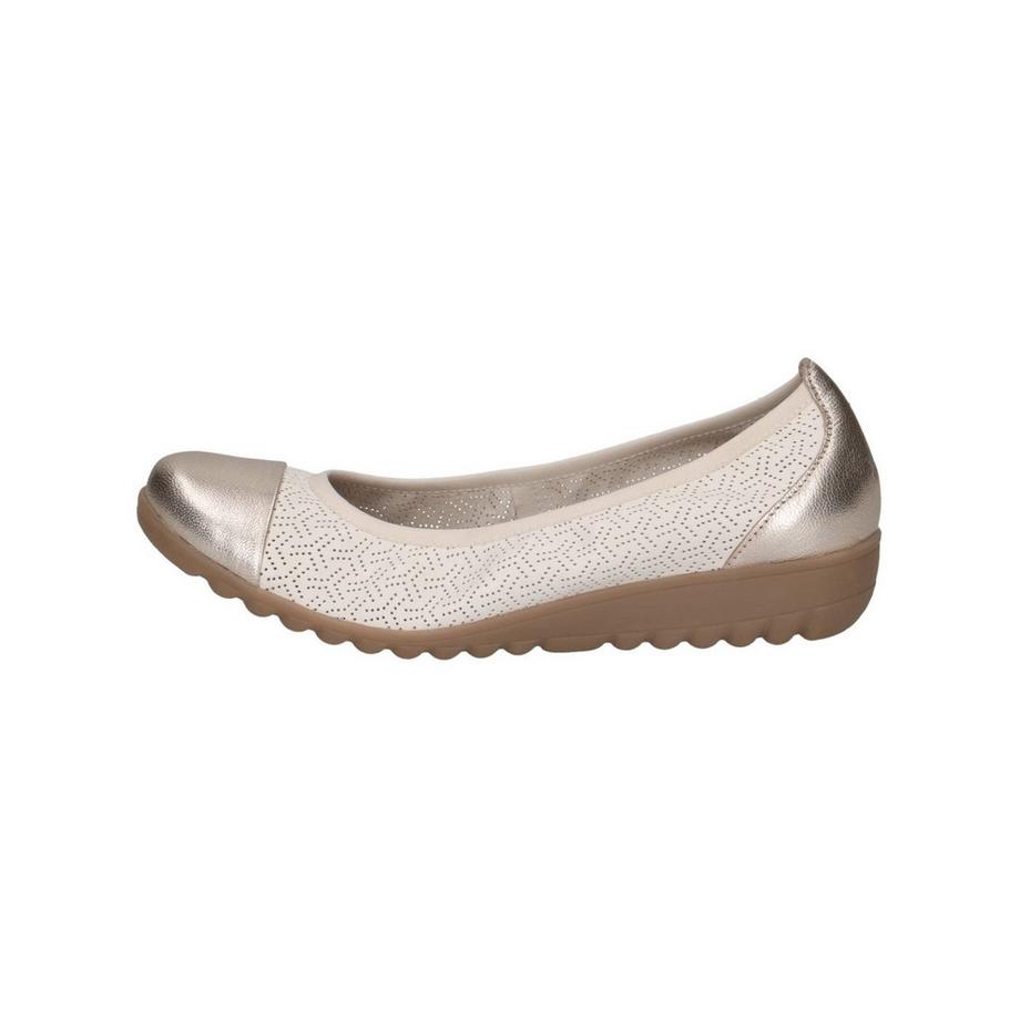 CAPRICE Perforierte Ballerinas mit metallischem Zehenkappen-Design  