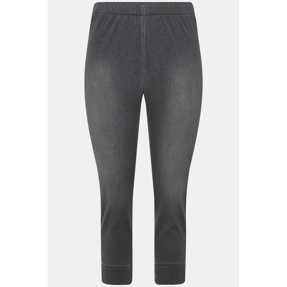 Ulla Popken Jersey Capri Sienna schmales Bein Saumschlitze  