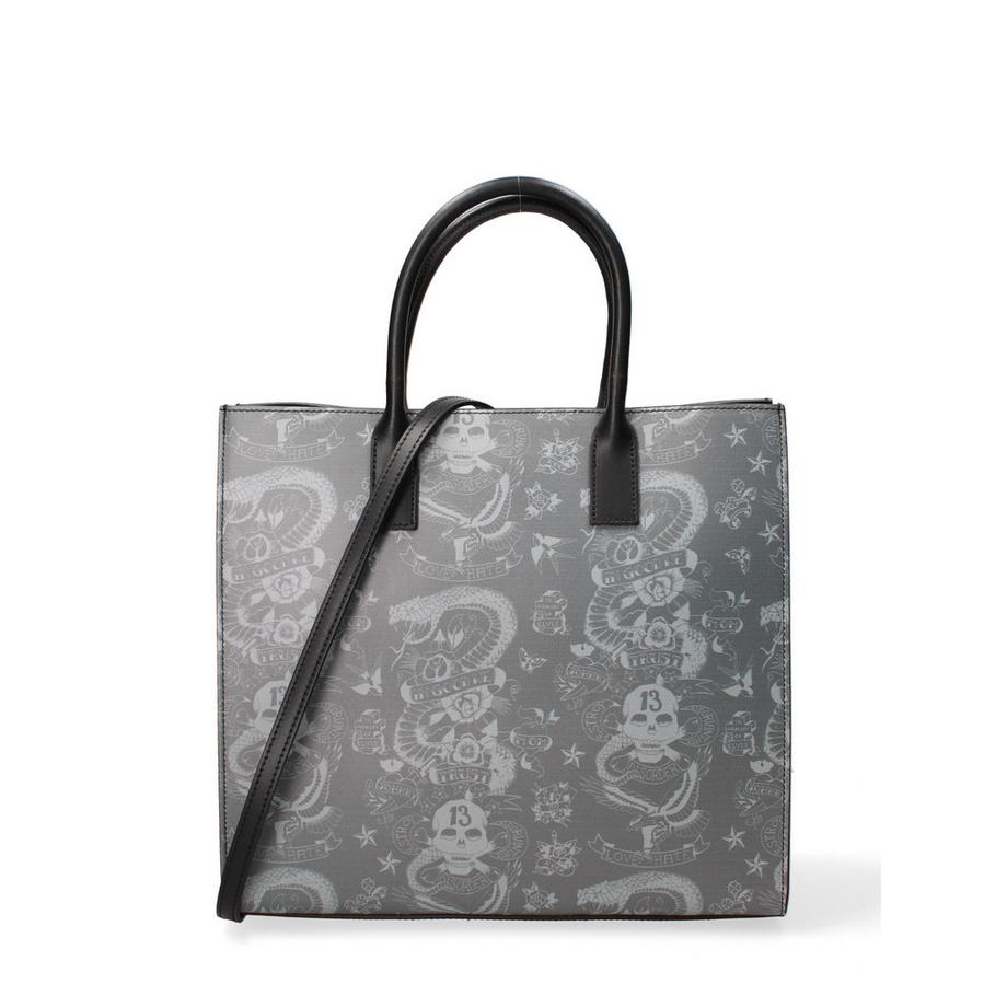 JOHN RICHMOND Sac à main avec imprimé tête de mort serpent et étoile  