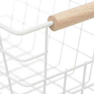 Northix Cestini in filo metallico con manici in legno, confezione da 3  