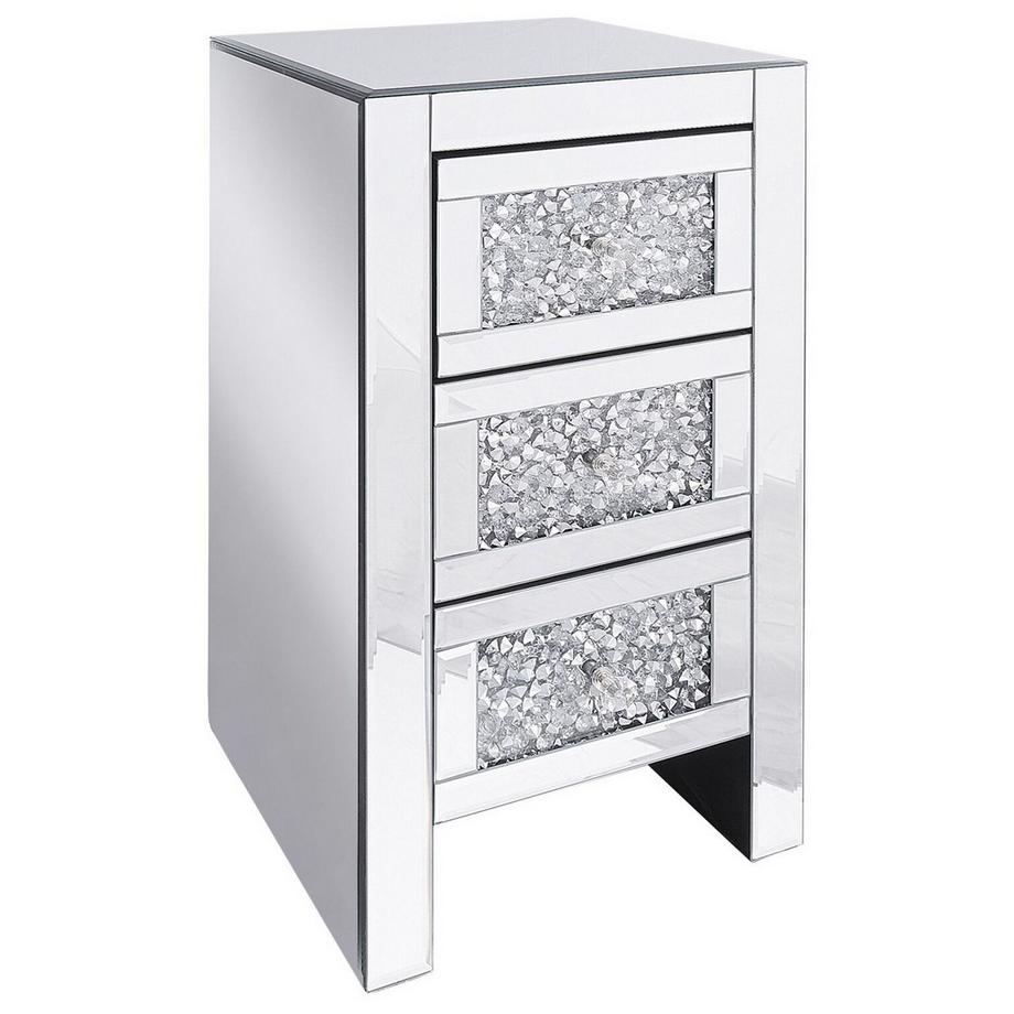 Comodino 3 cassetto en Vetro Glamour LORAY