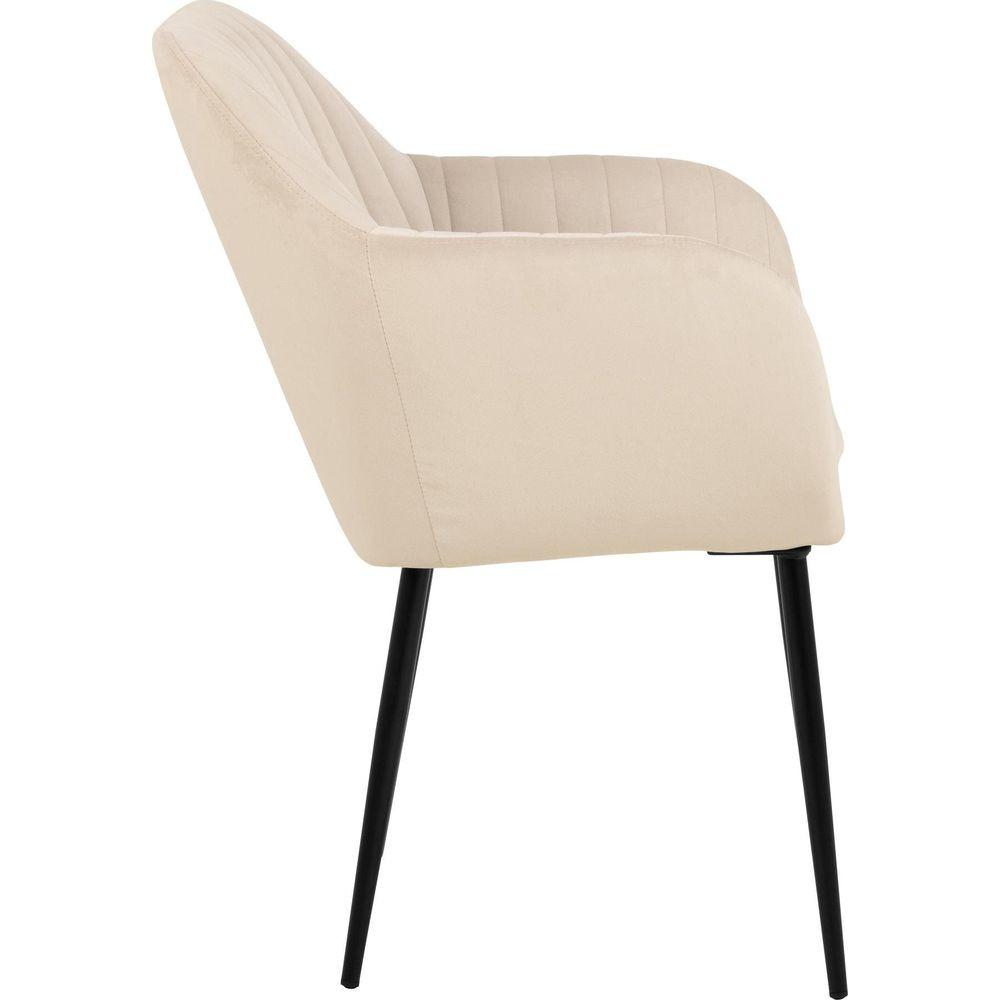 mutoni Fauteuil Milano VIC Tissu sable surpiqûre longitudinale noir  