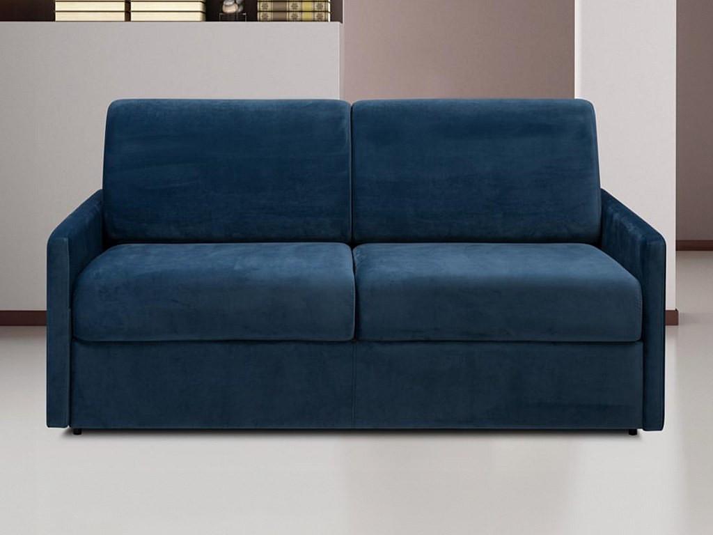 Vente-unique Schlafsofa 3Sitzer Samt CALIFE Liegefläche 1 Matratzen  