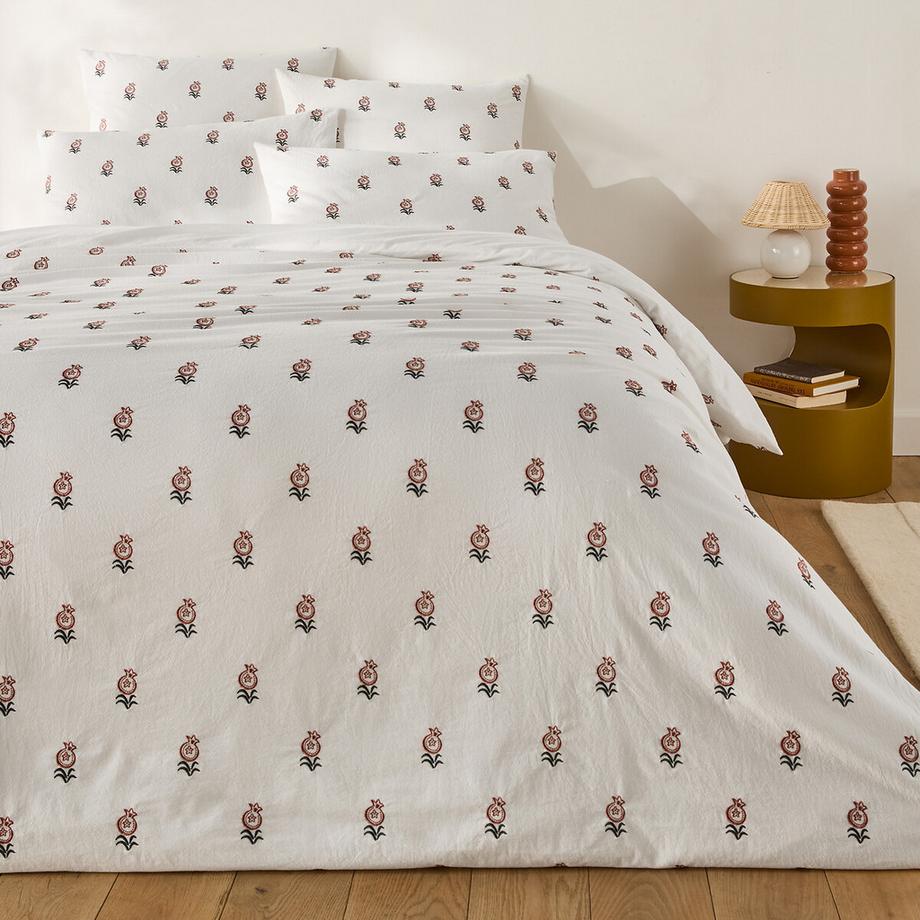 La Redoute Intérieurs Taie d'oreiller en coton vintage brodé  