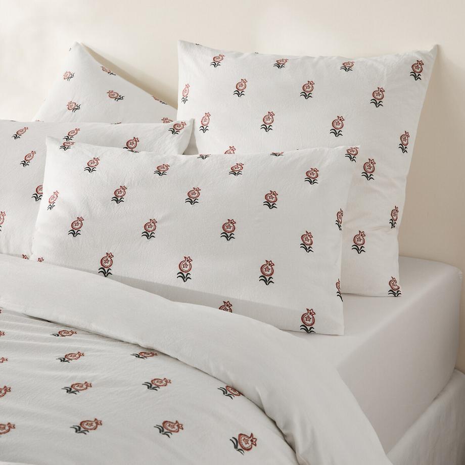 La Redoute Intérieurs Taie d'oreiller en coton vintage brodé  