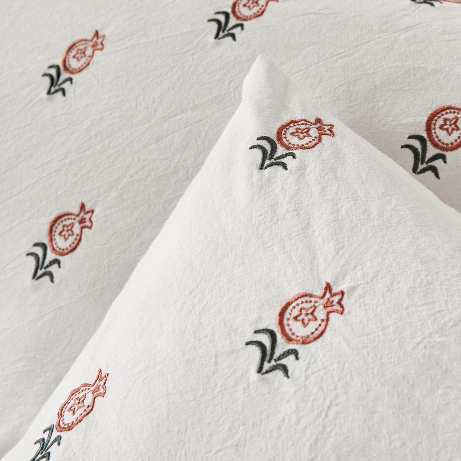 La Redoute Intérieurs Taie d'oreiller en coton vintage brodé  