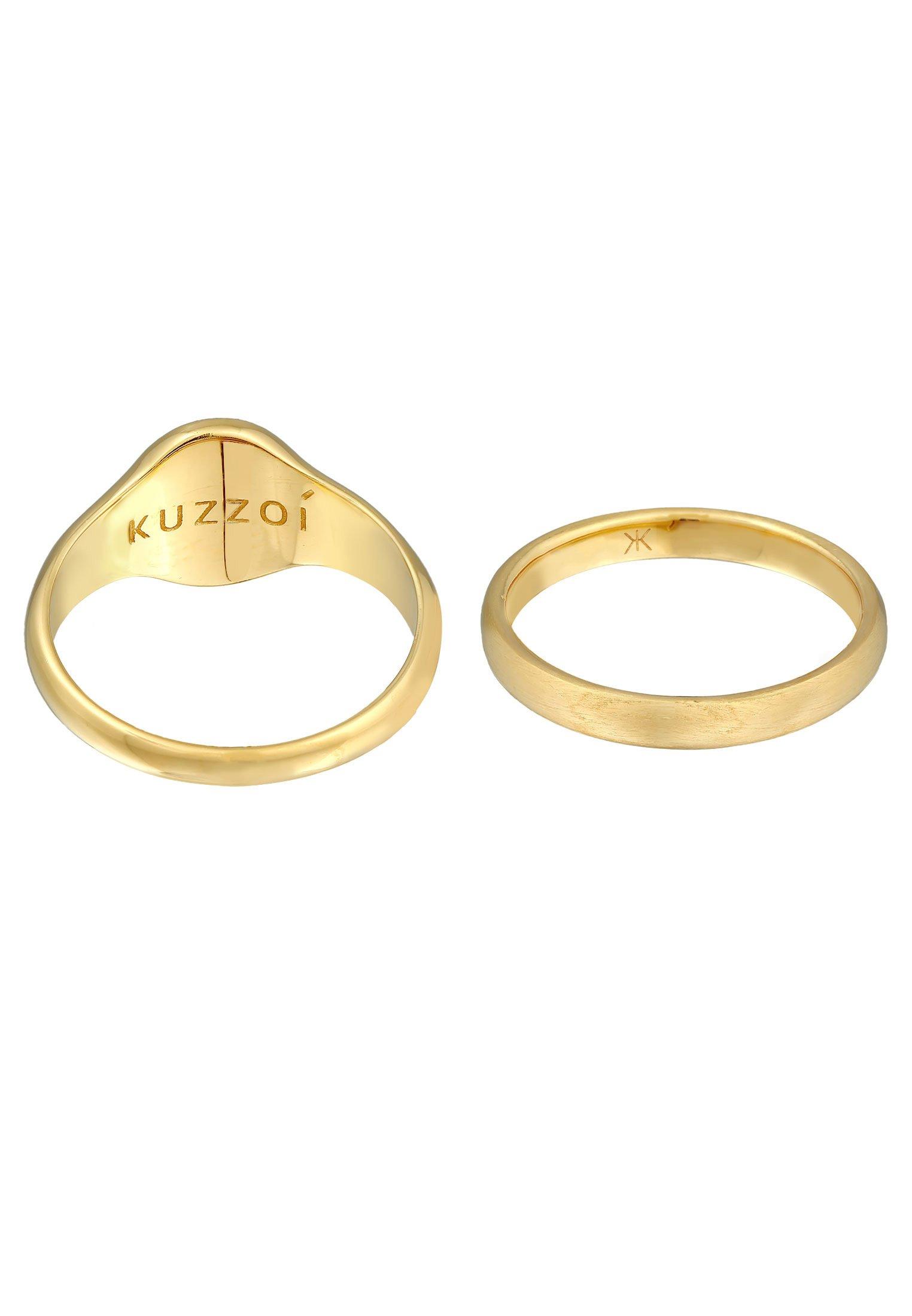 Kuzzoi  Ring  Siegelring Basic Bandring 2Er Set 925 Silber 